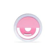 手機補光燈 Led 直播自拍美容閃光燈 Usb 充電圓形補光燈,照相機燈 - 粉色 - 查看 6