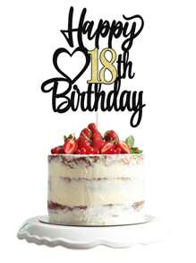 1 件数字和英文生日快乐蛋糕装饰，适合 18 岁、15 岁、20 岁、21 岁、25 岁、30 岁、50 岁、60 岁、70 岁生日派对、婚礼、周年庆典