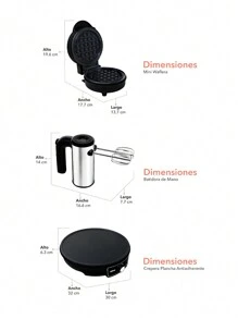 RCA Sweet Combo (Waffle Maker + Crepe Maker + Mixer) RC-CD - 黑色 - 查看 3