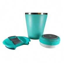 Termo Bocina Acero Inoxidable Bluetooth 16oz - Agua verde azul - Ver 4