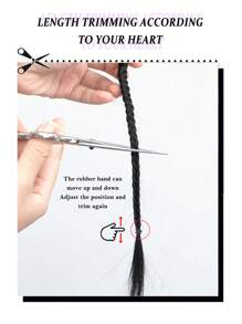 26英寸假发辫子扭辫假辫拳击辫扭辫甜美酷辣仿真扭辫脏马尾辫 - 黑色 - 查看 8