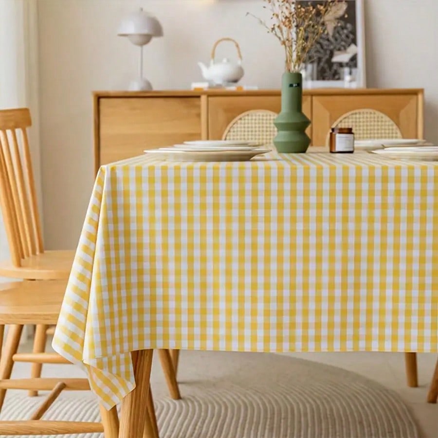 Pieza Mantel De Pvc Al Estilo Ins, A Prueba De Agua Y Aceite, Mantel De Mesa De Comedor A Cuadros Para El Hogar, Para Mesa De Café