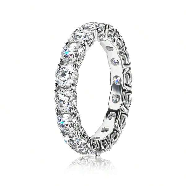 خاتم يومي بسيط بحجر مورغانيت بحجم ‏4.0mm/5.1CT