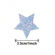 500pcs/Roll Holographic Star Shaped Stickers Labels Back To School - Multicolor - View 2