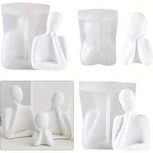 3pcs Diy Human Cheek Support Silicone Mold For Plaster, Concrete, Candle & Nordice Style Home Decor