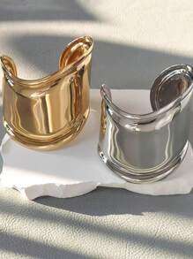 Brazalete de bangle de cara ancha extra grande, joyería unisex de diseño minimalista y personalizado