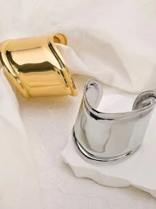 Brazalete de bangle de cara ancha extra grande, joyería unisex de diseño minimalista y personalizado