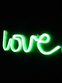 1pc Love Shaped Neon Light - Yellow - View 2