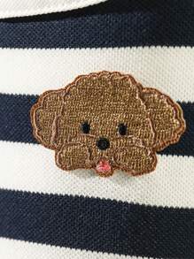 1pc Pet Polo Shirt For Dogs And Cats, Blue Stripe And Red Stripe