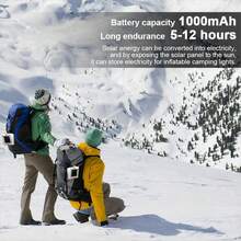 1 Miếng Có thể sạc lại Cắm trại Mặt trời Led Bơm hơi Đèn Không thấm nước Khẩn cấp Ánh sáng Đối với Sức lực Bão Sống sót bộ dụng cụ Trắng Ánh sáng - Trăng lạnh - Xem 6
