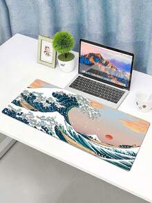 1pc Anti-Slip Gaming/Working Mouse Pad With Butterfly, Letter, Sun, Phoenix, Abstract And Wave Patterns, 4 Sizes Available - Yellow - View 4