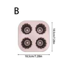 1pc Golden Non-Stick Carbon Steel Madeleine Cake Mold, Single Cup / 4-Cup / 6-Cup Options, Oven Baking Mould