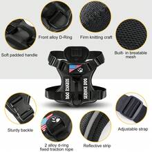 1 Miếng Chống sốc Phản chiếu Thú cưng Ngực & Trở lại Dây đeo Với Tầm nhìn ban đêm Chức năng , Chó Áo vest Phong cách - màu đen - Xem 4