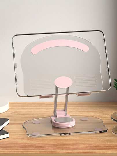 1pc Pink Foldable Stand For All Kinds Of Phone And Ipad (Recommended For Tablets Under 12inches)