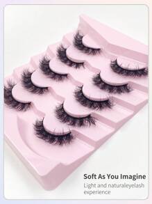 5 Pairs Fluffy Faux Mink Eyelashes, Delicate Thick Curly False Eyelashes, Strip Eyelashes - Criss Cross lashes - View 5