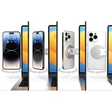 Ankndo Magnetic Side Screen Laptop Phone Holder Magsafe Rotable Phone Mount For Tablet Car Monitor - Silver - View 8