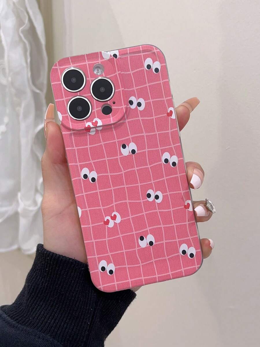 1只簡單塗鴉卡通眼睛柔軟手機殼與星系繪畫,適用於apple 11/12/13/14/15pro Max - 彩色 - 查看 1