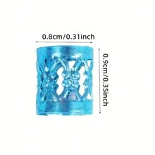 100pcs Hollow Out Hair Rings Dreadlocks Braiding Beads Buckle Candy Color Metal Cuffs Hair Accessories For Women Girls,Dreadlocks Beads Hair Braid Rings Clips - Multicolor - View 5