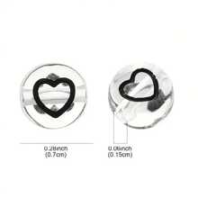 1 包 100/500 颗夜光亚克力透明圆珠，多种图案，适合 DIY 手链、项链、珠宝制作