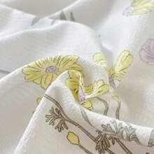 Bộ 4 món cao cấp, thân thiện với da, tươi mát và đơn giản, họa tiết hoa kiểu công chúa (bao gồm: 1 ga trải giường, 1 vỏ chăn, 2 vỏ gối) Không kèm ruột chăn, được các bé gái yêu thích. - Màu Lilac Tím - Xem 9