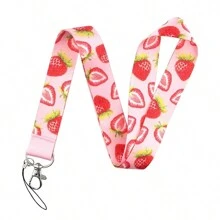 1 件夏季水果印花长挂绳，樱桃鳄梨图案，适合医生、护士、学生、教师身份证和徽章夹，可用作礼物或日常配饰休闲背包学校水果车配件可爱哥特 Y2k - 彩色 - 查看 16