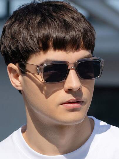 复古矩形框太阳镜，塑料时尚经典款式，户外旅行海滩度假装饰，防紫外线