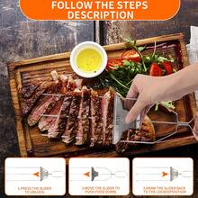 Stainless Steel Semi-Automatic Barbecue Fork Skewers For Barbecue Cage - Silver - View 4