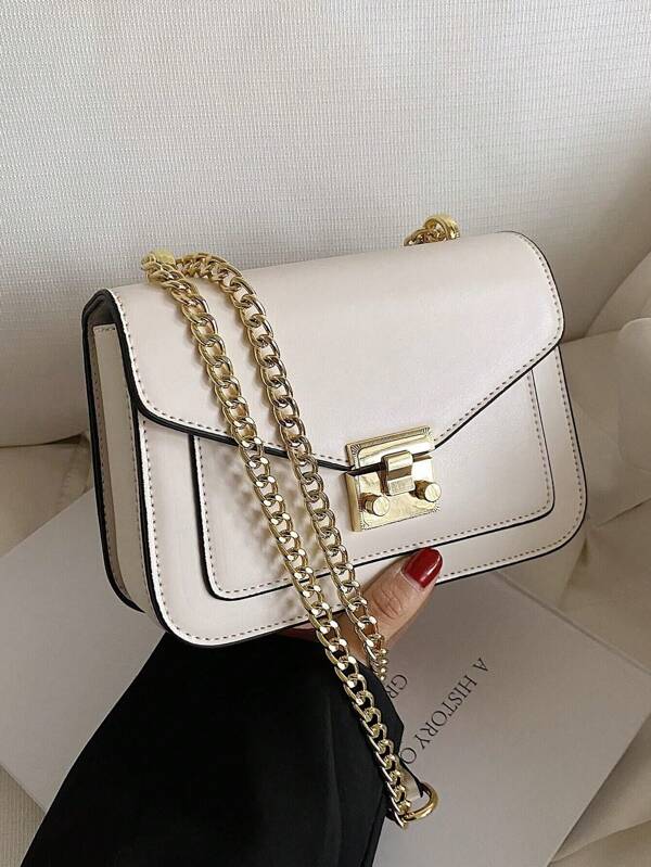 Sac Carré Mini Classique Et Minimaliste Avec Sangle Chaîne