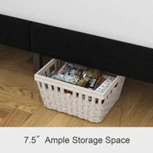 Laurissa Gray Platform Bed With Fabric Upholstered Headboard & No Box Spring Needed - 黑色 - 查看 4