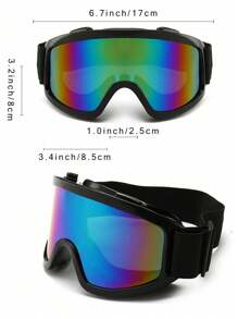 1 Piece Men's Litmus Protective Goggles With Large Frame Windproof And Eye Protection, Suitable For Outdoor Skiing, Cycling, Sports Climbing, Hiking And Traveling GOGLES