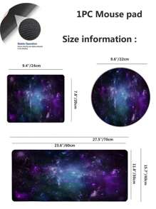 1 件宇宙和星空图案防滑游戏和工作鼠标垫，4 种可选尺寸，重返校园 - 彩色 - 查看 2