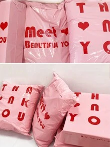 10/30pcs Pink Waterproof Shipping Bags With English Text, Thickened Dual-Sided Printed 12 Mils Packaging Envelopes, Various Sizes Applicable For Multiple Items Packaging And Mailing Back To School - Pink - View 4