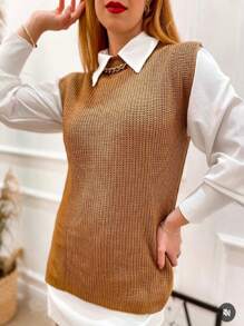 Women Sweater Vests - Marrón Mocha - Ver 4