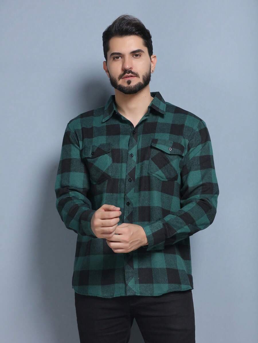 Men Shirts - Dark Green - View 1