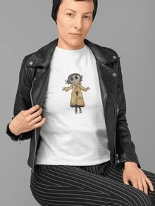 PLAYERA MANGA CORTA COLOR BLANCA DE CORALINEE MULLECA - Blanco - Ver 3