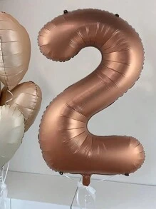 Bóng bay nhôm hình số màu cà phê cỡ lớn 40 inch, thích hợp cho trang trí nền sinh nhật, kỷ niệm, Giáng sinh - Cà phê nâu - Xem 2