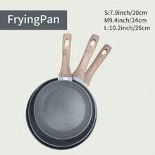 Grey Maifanite Non-Stick Aluminum Frying Pan For Eggs And Steak, Suitable For Home Use On Induction Cooker And Gas Stove Seafood Boil