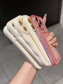 5入組純色高韌竹紋卡槽手機殼，完全保護，適用於iPhone 15/15pro/15pro Max/15plus/11/12/13/14/Xs/Xr/11pro/11pro Max/12pro/12pro Max/13pro/13pro Max/14pro/14pro Max/14plus/7plus/8plus/8/Se2 - 彩色 - 查看 4