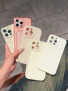 5入組純色高韌竹紋卡槽手機殼，完全保護，適用於iPhone 15/15pro/15pro Max/15plus/11/12/13/14/Xs/Xr/11pro/11pro Max/12pro/12pro Max/13pro/13pro Max/14pro/14pro Max/14plus/7plus/8plus/8/Se2 - 彩色 - 查看 2