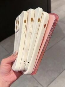 5入組純色高韌竹紋卡槽手機殼，完全保護，適用於iPhone 15/15pro/15pro Max/15plus/11/12/13/14/Xs/Xr/11pro/11pro Max/12pro/12pro Max/13pro/13pro Max/14pro/14pro Max/14plus/7plus/8plus/8/Se2 - 彩色 - 查看 5