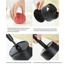 1pc Press-Type Hamburger Meat Patty Maker, Beef Patty Mold Tool, Kitchen Gadget - Black - View 6