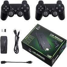 Consola de videojuegos M8 LITE , 128G, 40000 juegos integrados, 2,4G, doble TV, variedad de consolas de juegos clásicas, controladores inalámbricos - Negro - Ver 1
