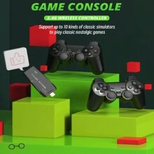 Consola de videojuegos M8 LITE , 128G, 40000 juegos integrados, 2,4G, doble TV, variedad de consolas de juegos clásicas, controladores inalámbricos - Negro - Ver 9