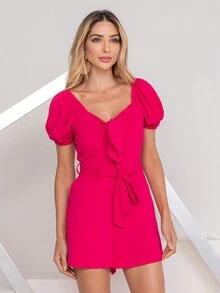 Women Jumpsuits - 玫紅色 - 查看 3