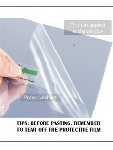 1 Roll Window Film One Way Mirror Film Daytime Privacy Static Non-Adhesive Decorative Heat Control Anti UV Window Tint For Home And Office Black Silver - Black - View 5