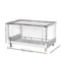 1 pezzo Gabbia trasparente in plastica, pieghevole, da 70cm, impilabile fino a 4 strati, adatta per criceti, ricci, porcellini d''India e altri piccoli animali domestici