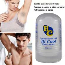 Desodorante natural Cristal/Pedra (60g) Pode ser usado em todo o corpo para melhorar o odor corporal Antitranspirantes para homens e mulheres, cuidados pós-barba dos homens, hemostasia, eliminação de queimação, vermelhidão e inchaço Presentes de Dia das Mães