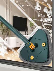 1pc Multipurpose Heart Design Mop, With Extended Triangle Window Cleaner And Glass Squeegee For Floor, Glass Cleaning, Kitchen Cleaning Tool - Multicolor - View 7