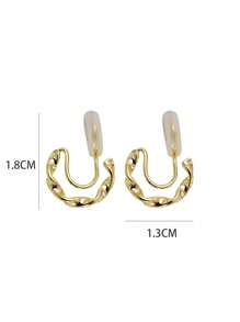 1pair Simple & Small Twisted Circle Design Copper Ear Clip Earrings, Plating, No Need To Pierce Ears, Suitable For Daily Wear For Women