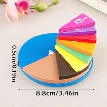 9pcsEVA Math Fraction Disc Teaching Aids, Math Fraction Operation Demonstrator, Educational Learning Puzzle Module - Multicolor - View 2